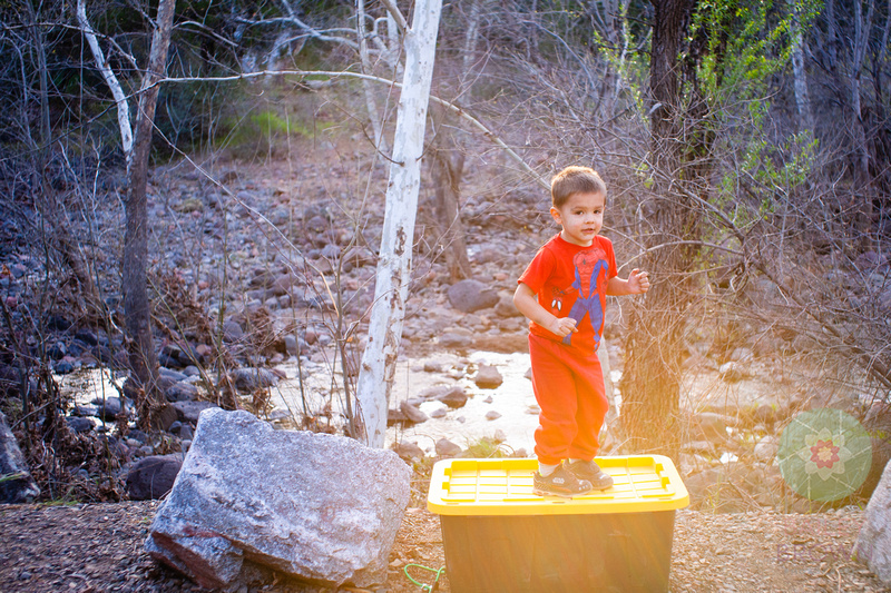 Spring photography of children enjoying a nature habitat.